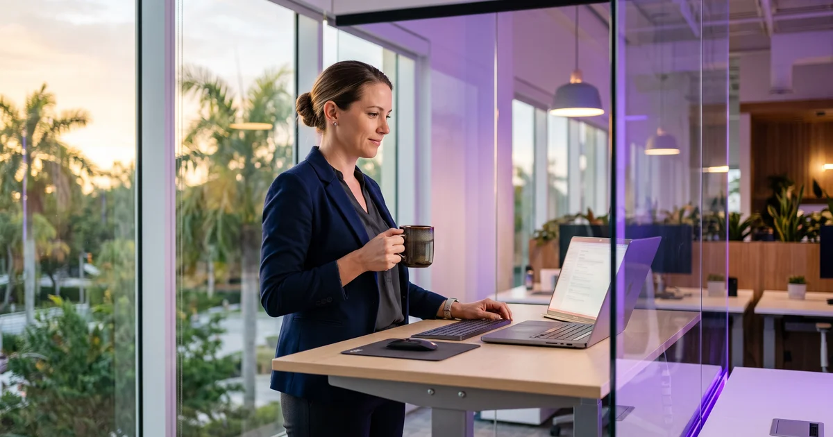 An IT lead reviewing a short list of prepared security cases with coffee at the start of the day