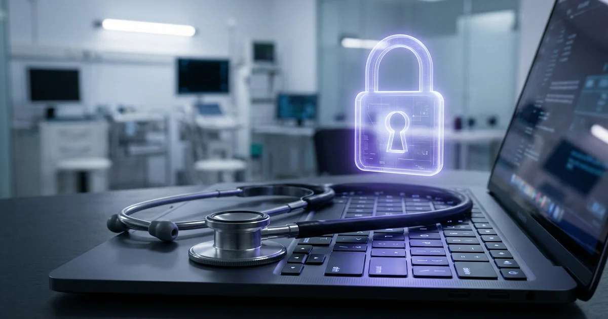 Medical compliance document with security shield overlay representing 2026 HIPAA Security Rule changes for healthcare practices